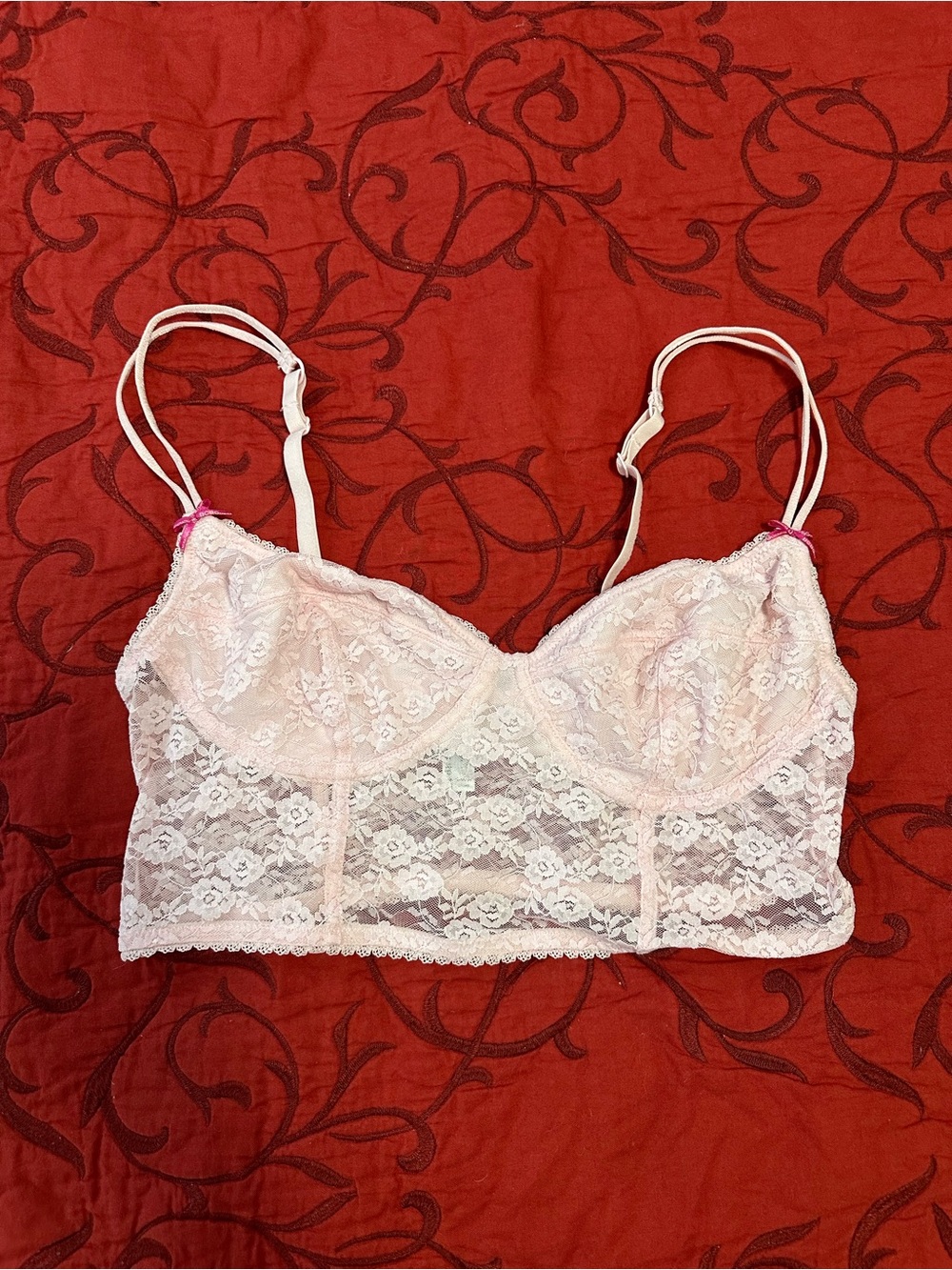 BCBGeneration Light Pink Lace Longline Bralette